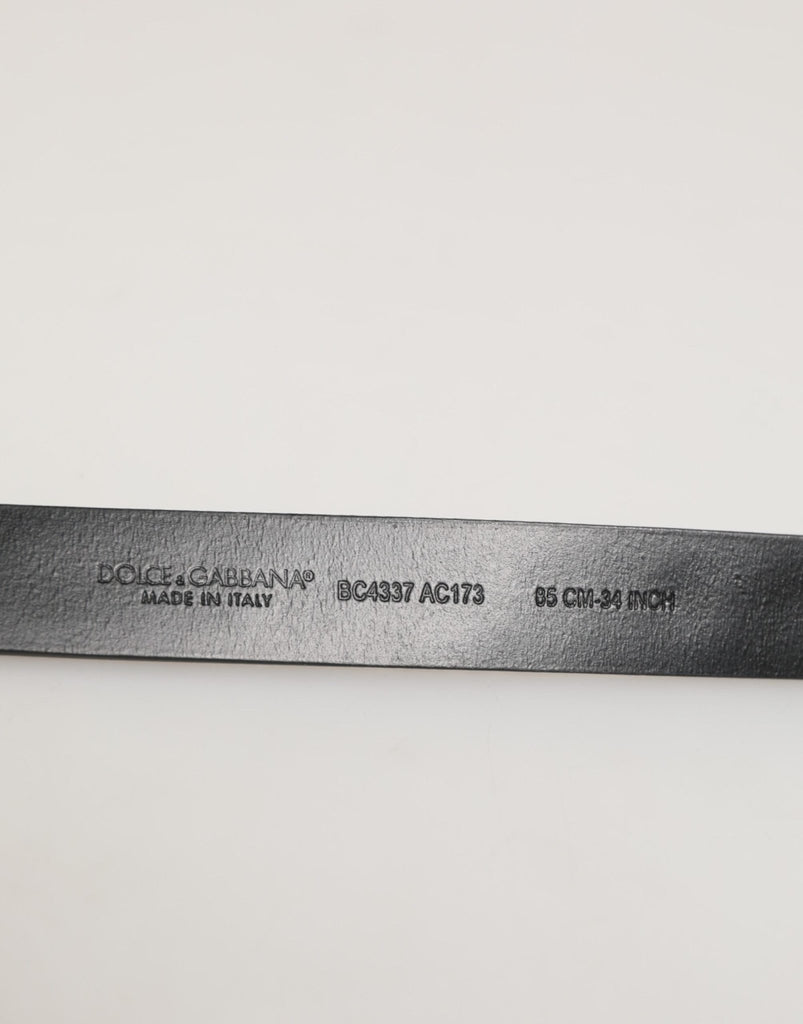 Dolce & Gabbana Black Leather Studded Silver - Tone Buckle Belt - Beyzy Store - Dolce & Gabbana