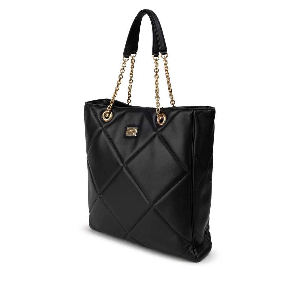 Dolce & Gabbana Black Leather Tote Bag - Beyzy Store - Dolce & Gabbana