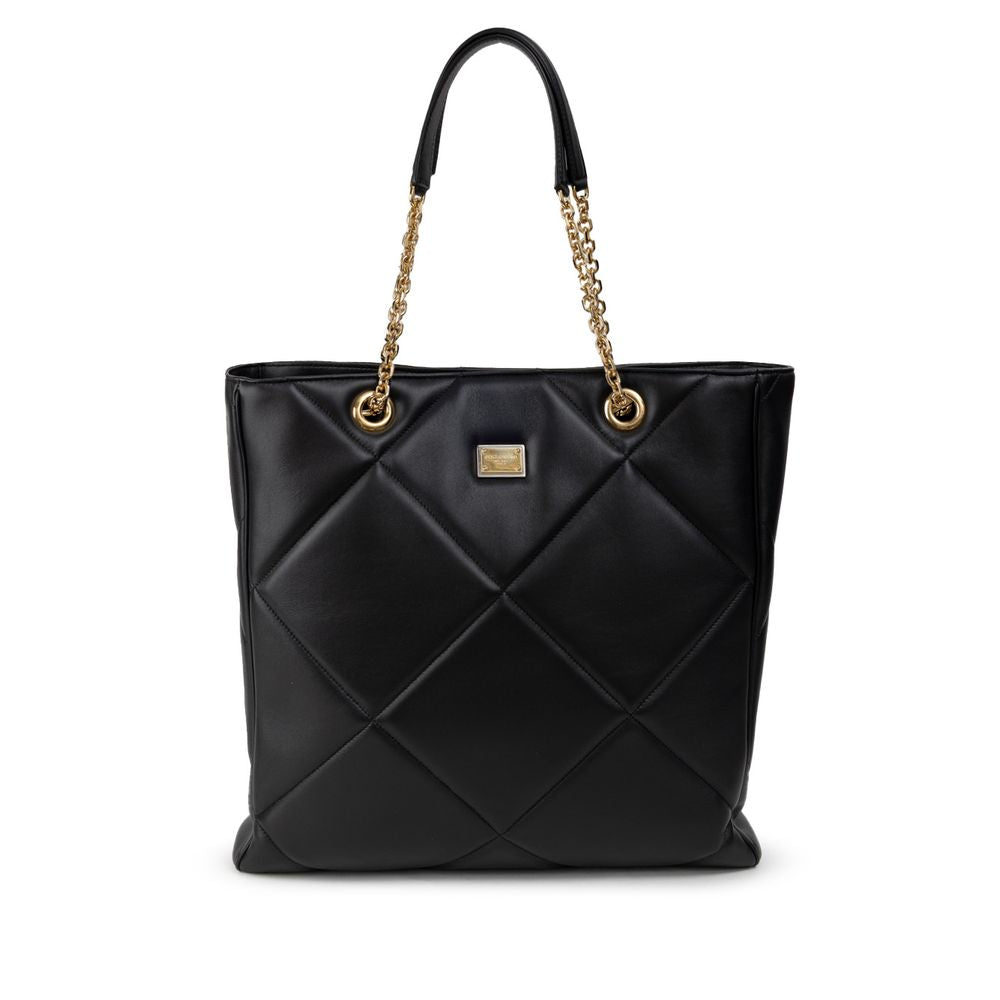 Dolce & Gabbana Black Leather Tote Bag - Beyzy Store - Dolce & Gabbana