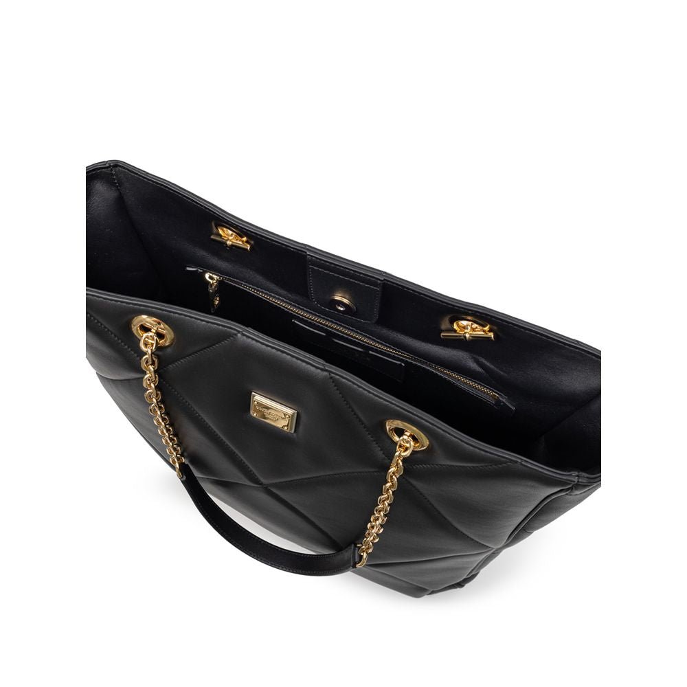 Dolce & Gabbana Black Leather Tote Bag - Beyzy Store - Dolce & Gabbana