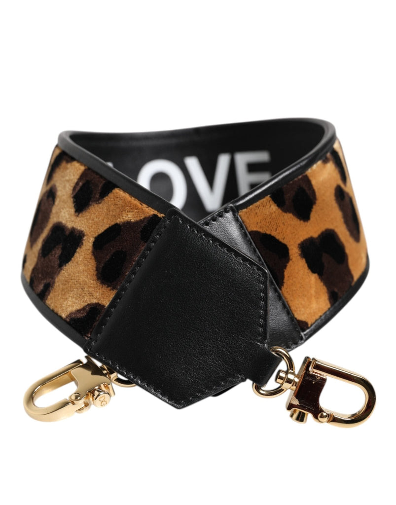 Dolce & Gabbana Black Leopard Print Reversible Bag Shoulder Strap - Beyzy Store - Dolce & Gabbana