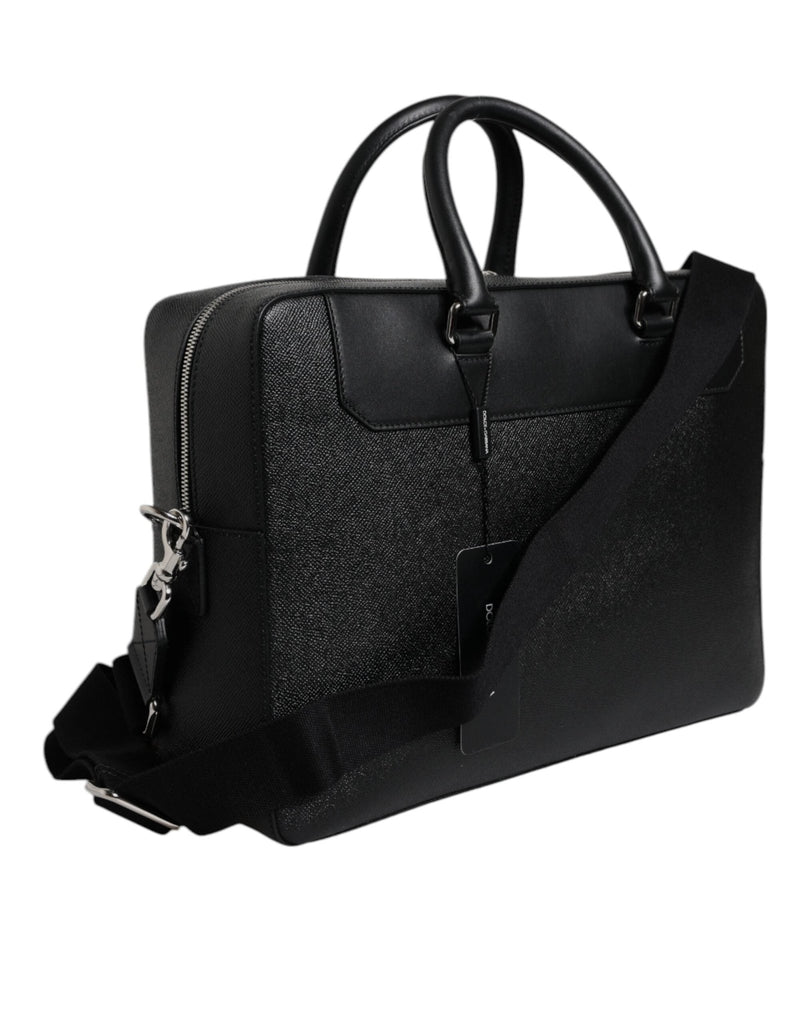 Dolce & Gabbana Black Logo Plaque Double Handle Messenger Bag - Beyzy Store - Dolce & Gabbana