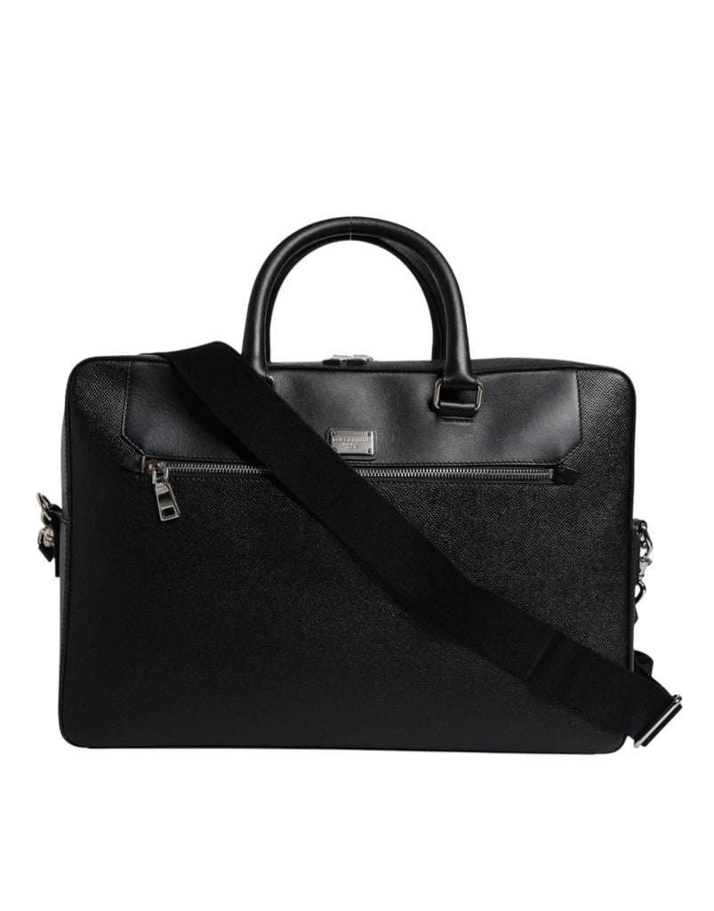 Dolce & Gabbana Black Logo Plaque Double Handle Messenger Bag - Beyzy Store - Dolce & Gabbana