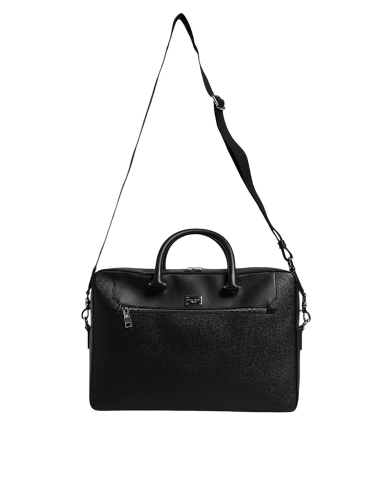 Dolce & Gabbana Black Logo Plaque Double Handle Messenger Bag - Beyzy Store - Dolce & Gabbana