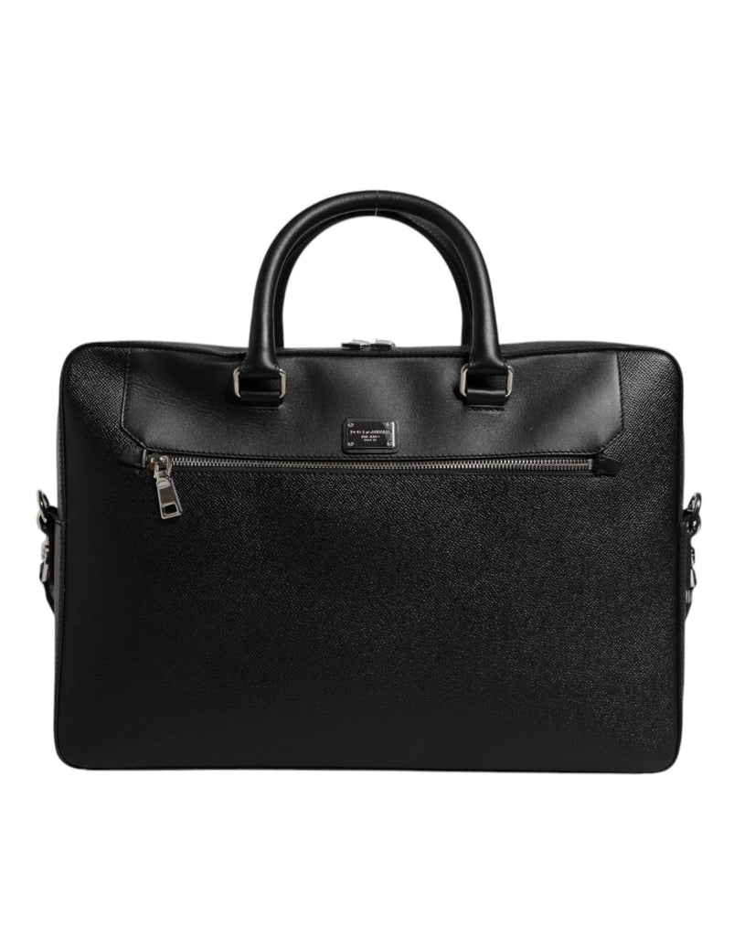 Dolce & Gabbana Black Logo Plaque Double Handle Messenger Bag - Beyzy Store - Dolce & Gabbana