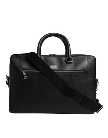 Dolce & Gabbana Black Logo Plaque Double Handle Messenger Bag - Beyzy Store - Dolce & Gabbana