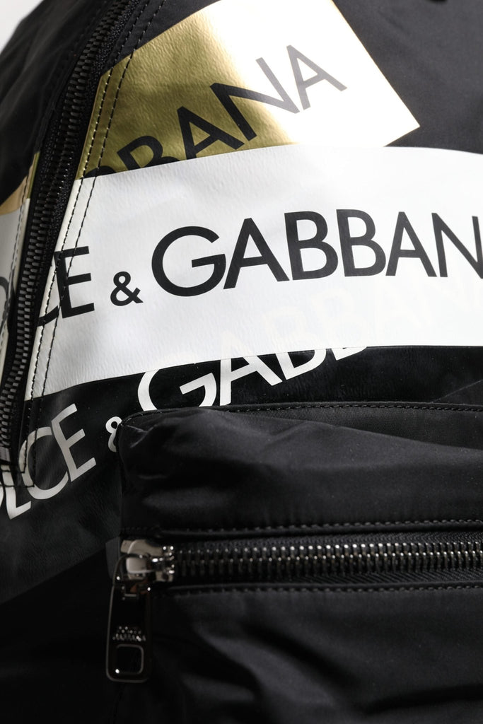 Dolce & Gabbana Black Logo Tape Polyamide School Travel Backpack Bag - Beyzy Store - Dolce & Gabbana