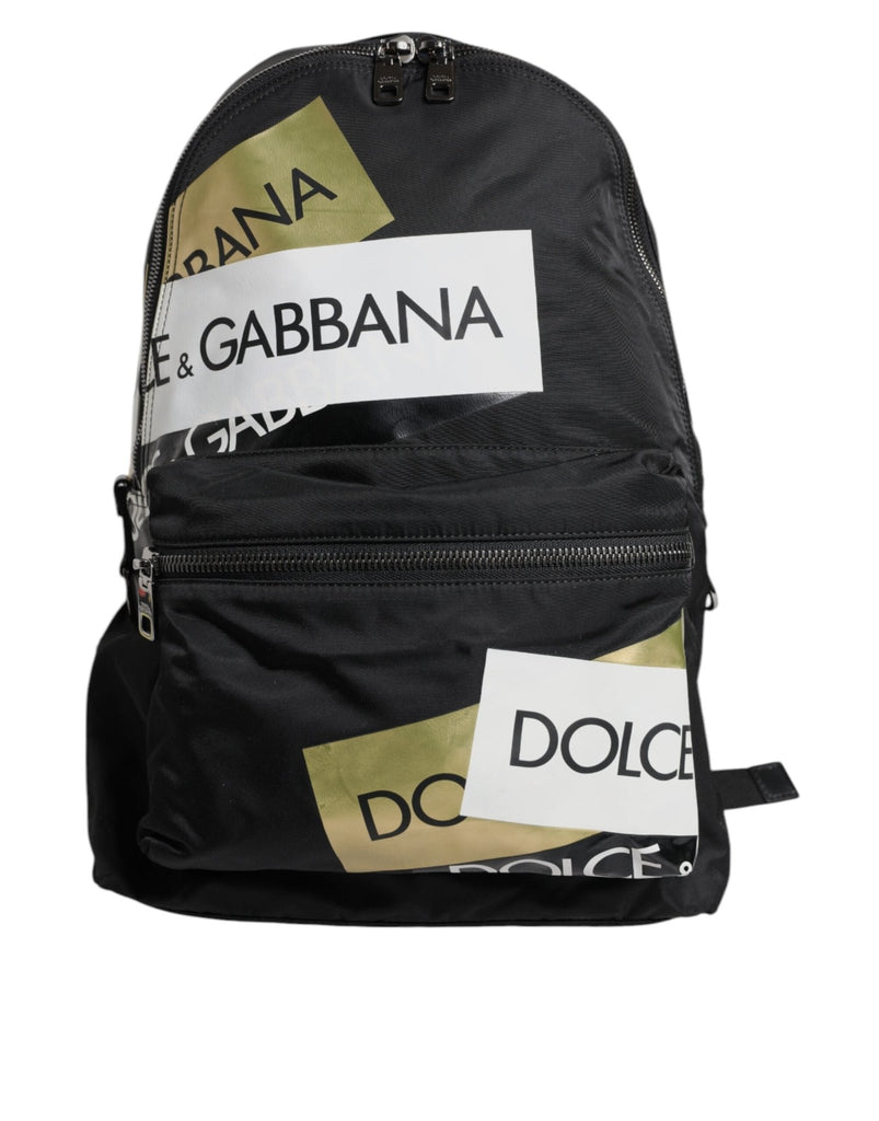 Dolce & Gabbana Black Logo Tape Polyamide School Travel Backpack Men Bag - Beyzy Store - Dolce & Gabbana