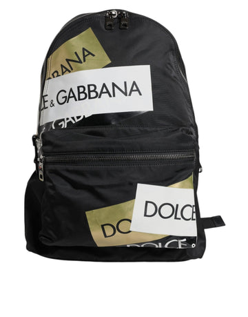 Dolce & Gabbana Black Logo Tape Polyamide School Travel Backpack Men Bag - Beyzy Store - Dolce & Gabbana