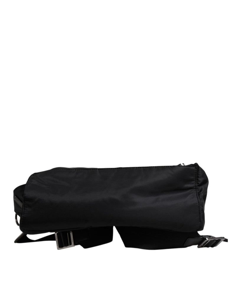 Dolce & Gabbana Black Logo Tape Polyamide School Travel Backpack Men Bag - Beyzy Store - Dolce & Gabbana