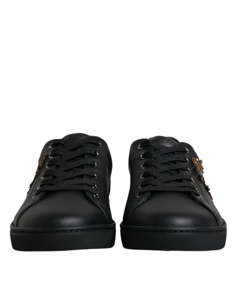 Dolce & Gabbana Black London Sacred Heart Men Sneakers Shoes - Beyzy Store - Dolce & Gabbana