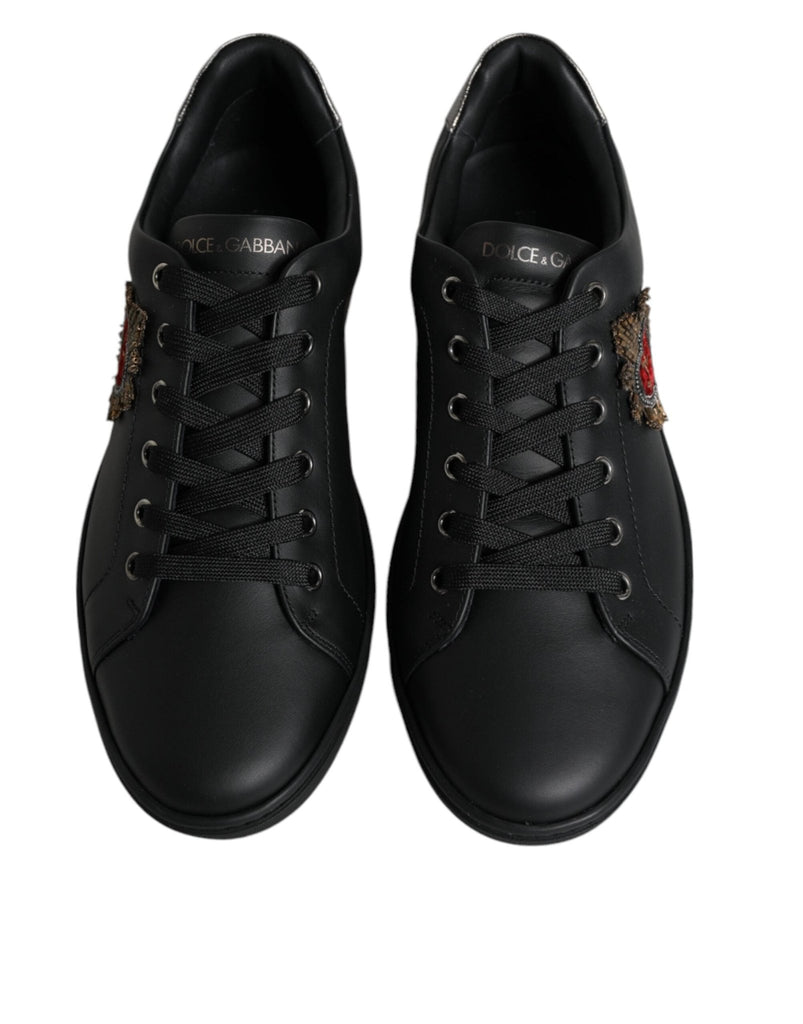 Dolce & Gabbana Black London Sacred Heart Men Sneakers Shoes - Beyzy Store - Dolce & Gabbana