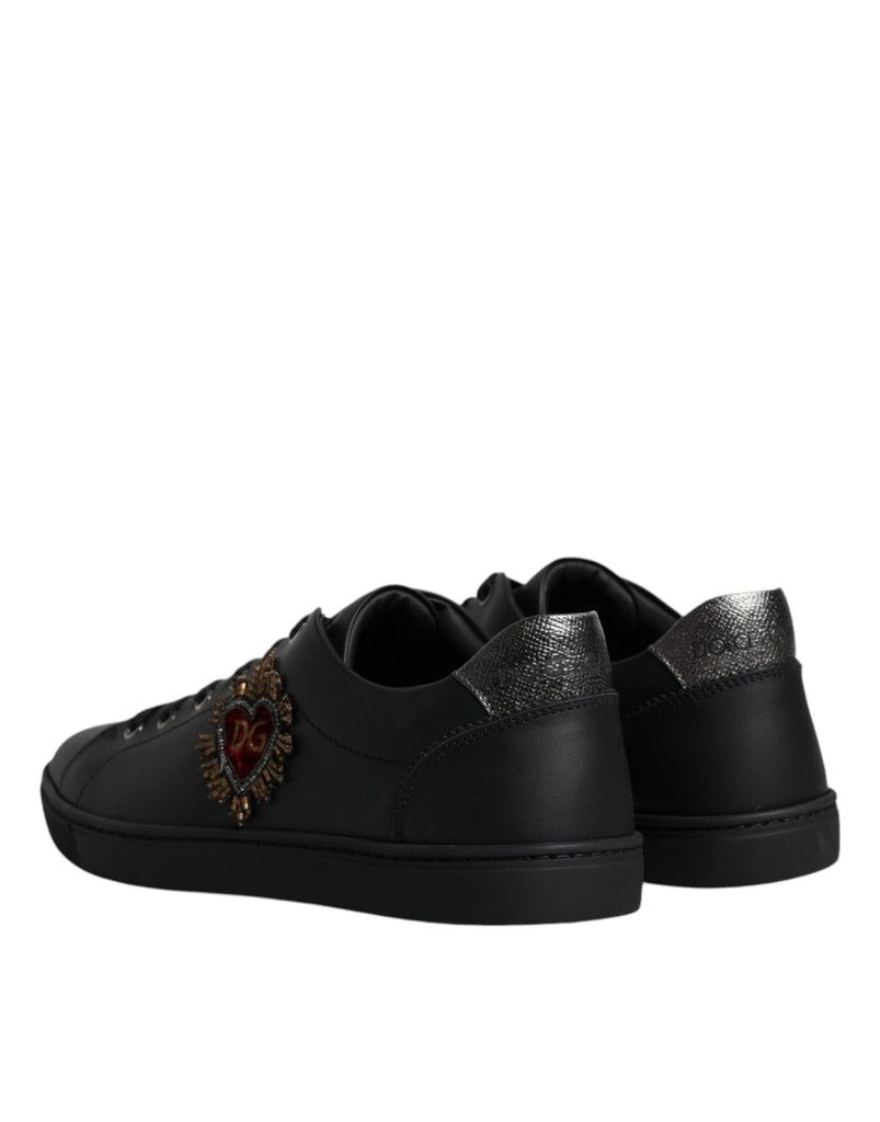 Dolce & Gabbana Black London Sacred Heart Men Sneakers Shoes - Beyzy Store - Dolce & Gabbana