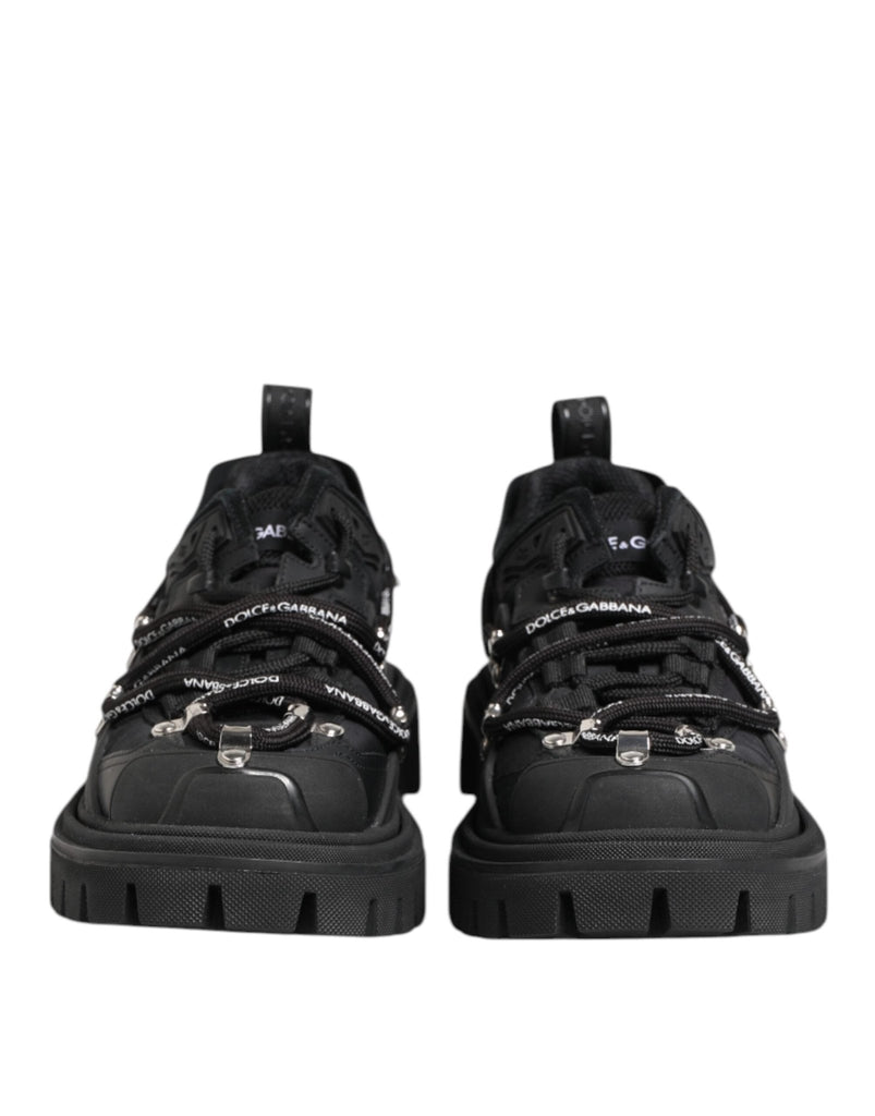 Dolce & Gabbana Black Low Top Lace Up Trekking Sneakers Shoes - Beyzy Store - Dolce & Gabbana