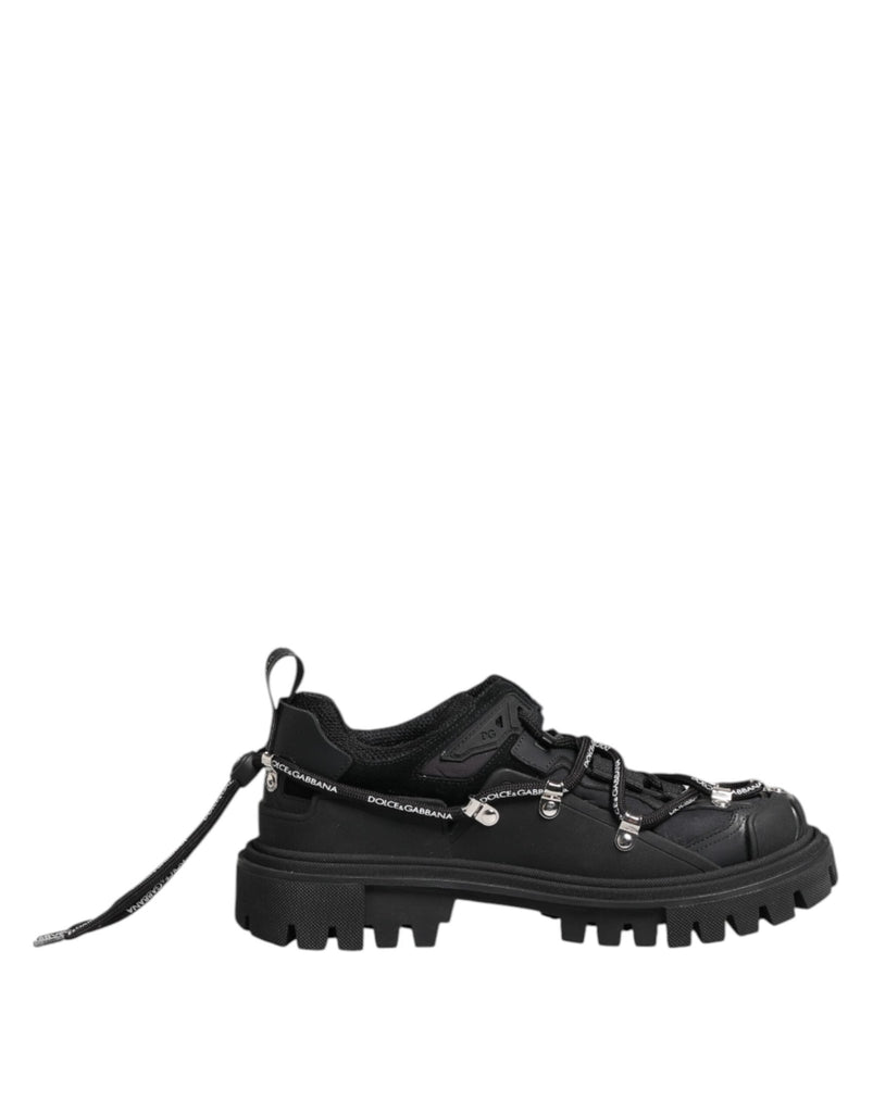 Dolce & Gabbana Black Low Top Lace Up Trekking Sneakers Shoes - Beyzy Store - Dolce & Gabbana