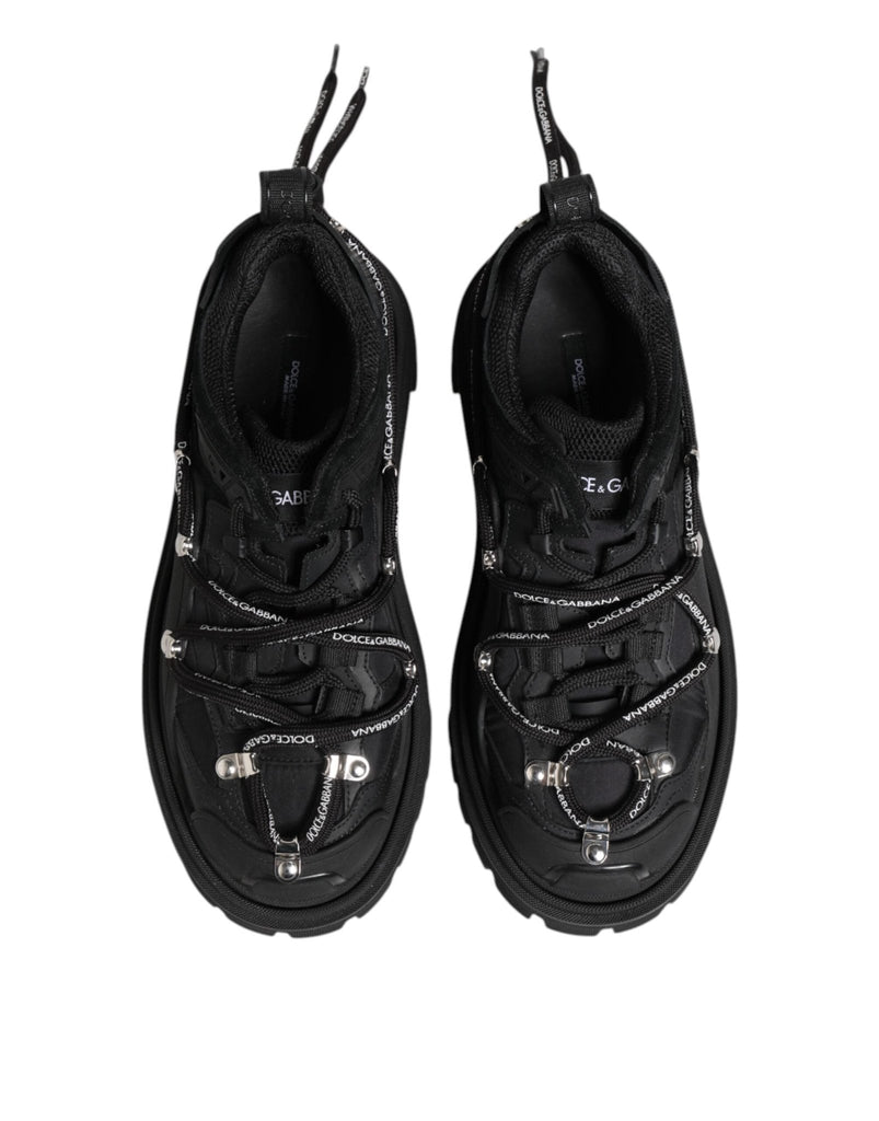 Dolce & Gabbana Black Low Top Lace Up Trekking Sneakers Shoes - Beyzy Store - Dolce & Gabbana