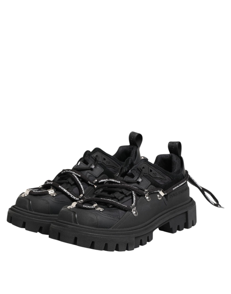 Dolce & Gabbana Black Low Top Lace Up Trekking Sneakers Shoes - Beyzy Store - Dolce & Gabbana