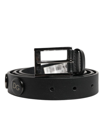 Dolce & Gabbana Black Luxury Leather DG Studs Buckle Belt - Beyzy Store - Dolce & Gabbana