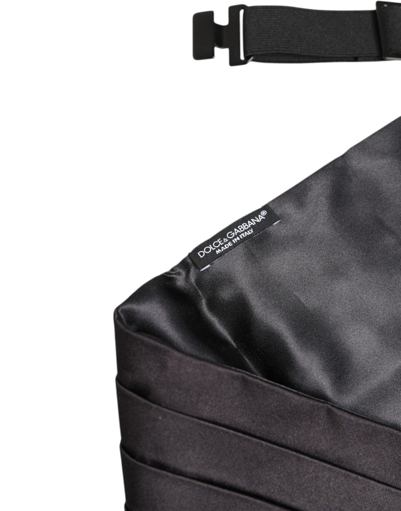 Dolce & Gabbana Black Men 100% Silk Belt Wide Waist Cummerbund - Beyzy Store - Dolce & Gabbana