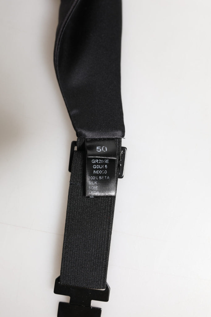 Dolce & Gabbana Black Men 100% Silk Belt Wide Waist Cummerbund - Beyzy Store - Dolce & Gabbana