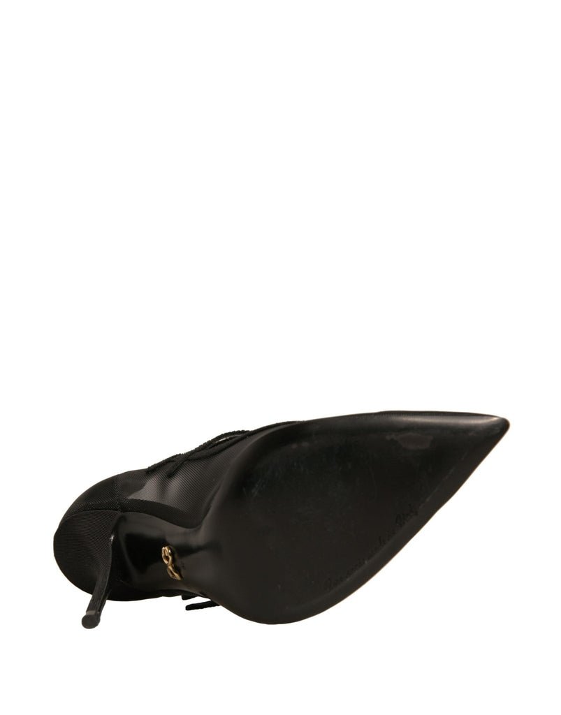 Dolce & Gabbana Black Mesh Mary Jane High Heels Pumps Shoes - Beyzy Store - Dolce & Gabbana