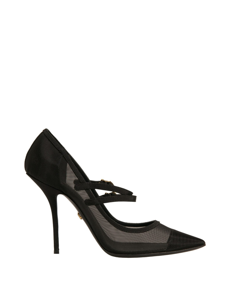 Dolce & Gabbana Black Mesh Mary Jane High Heels Pumps Shoes - Beyzy Store - Dolce & Gabbana