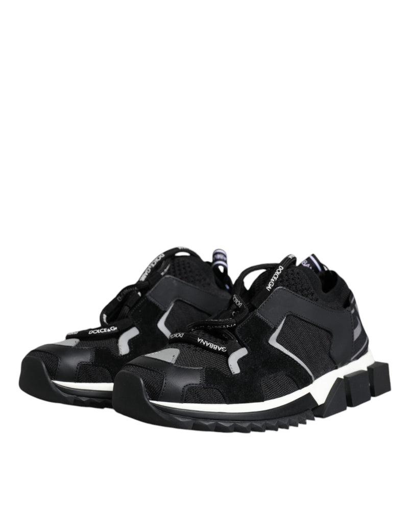 Dolce & Gabbana Black Mesh Sorrento Trekking Sneakers Shoes - Beyzy Store - Dolce & Gabbana