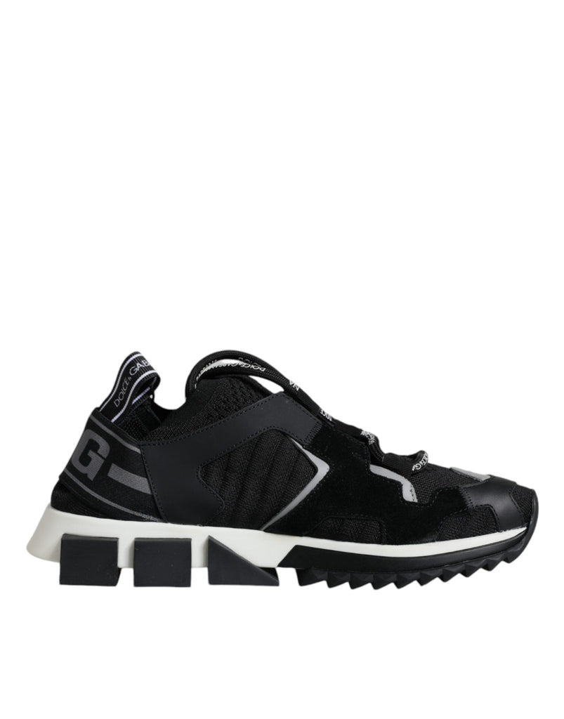 Dolce & Gabbana Black Mesh Sorrento Trekking Sneakers Shoes - Beyzy Store - Dolce & Gabbana