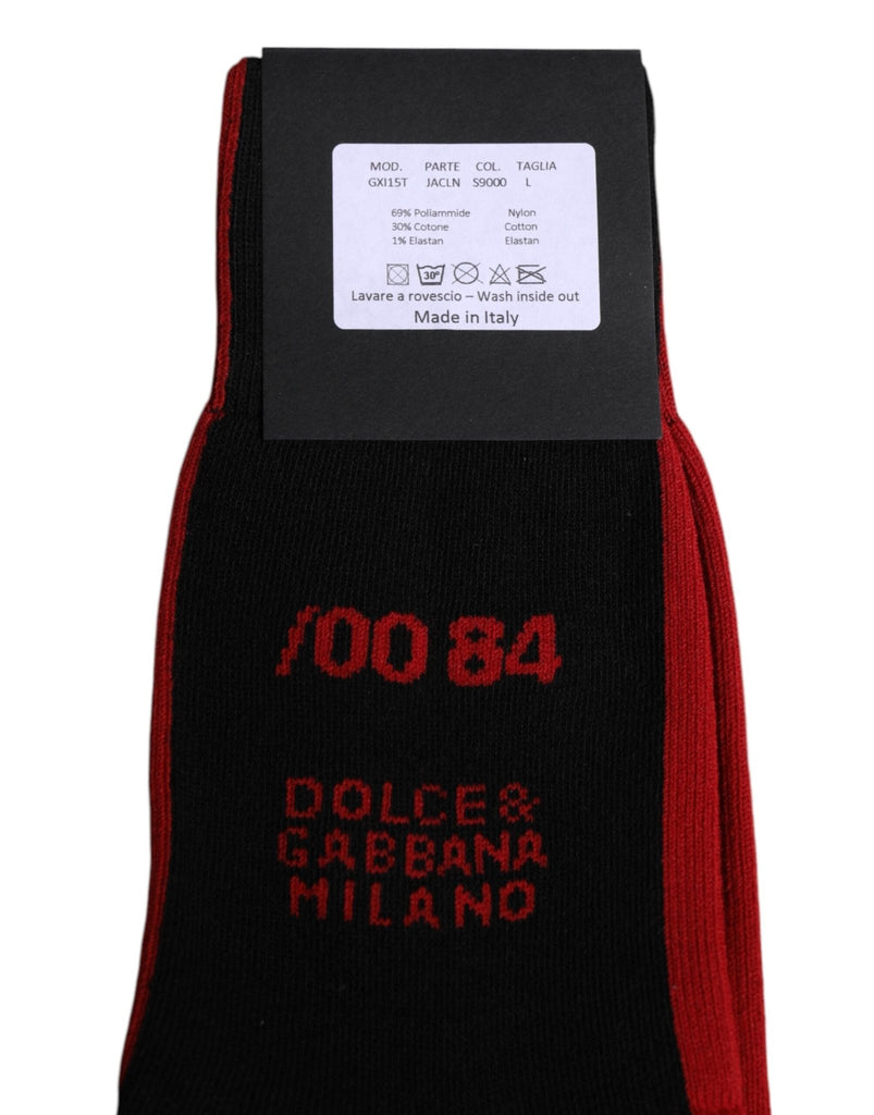 Dolce & Gabbana Black Nylon DG Logo Mid Calf Men Socks - Beyzy Store - Dolce & Gabbana