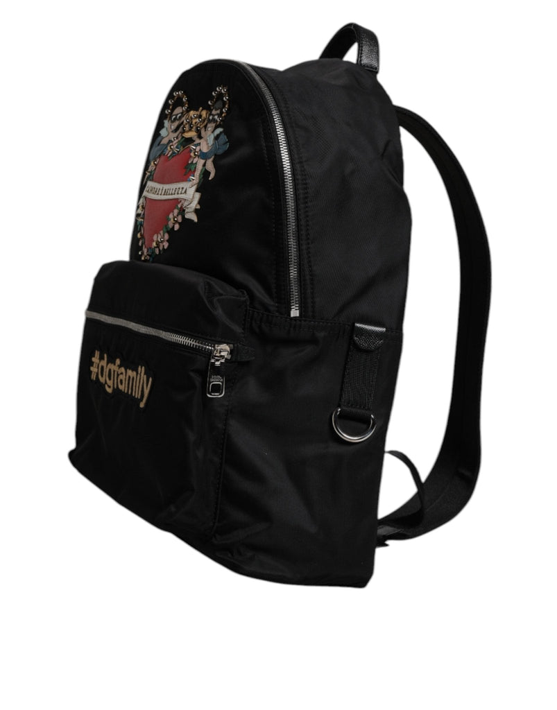 Dolce & Gabbana Black Nylon #DGFAMILY Embellished Backpack VULCANO Bag - Beyzy Store - Dolce & Gabbana