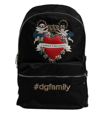 Dolce & Gabbana Black Nylon #DGFAMILY Embellished Backpack VULCANO Bag - Beyzy Store - Dolce & Gabbana