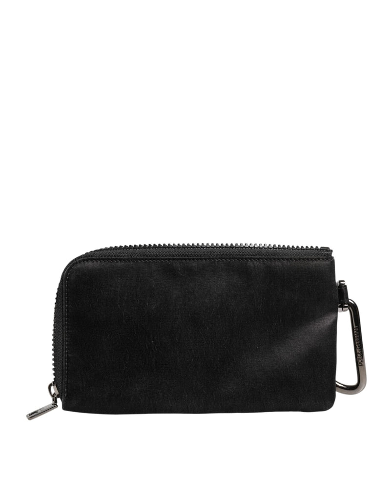 Dolce & Gabbana Black Nylon Logo Plaque Keyring Pouch Clutch Bag - Beyzy Store - Dolce & Gabbana