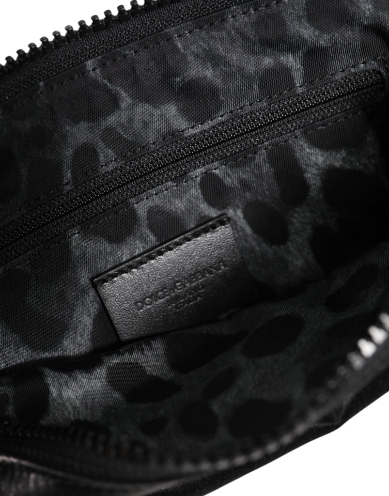 Dolce & Gabbana Black Nylon Logo Plaque Keyring Pouch Clutch Bag - Beyzy Store - Dolce & Gabbana