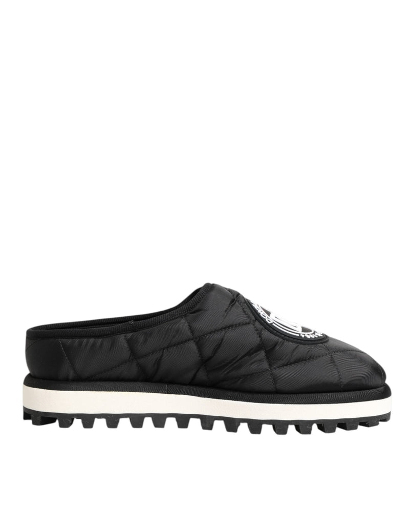 Dolce & Gabbana Black Nylon Low Top Slip On Sneaker Shoes - Beyzy Store - Dolce & Gabbana