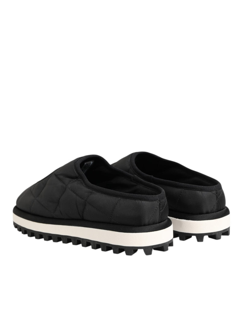 Dolce & Gabbana Black Nylon Low Top Slip On Sneaker Shoes - Beyzy Store - Dolce & Gabbana