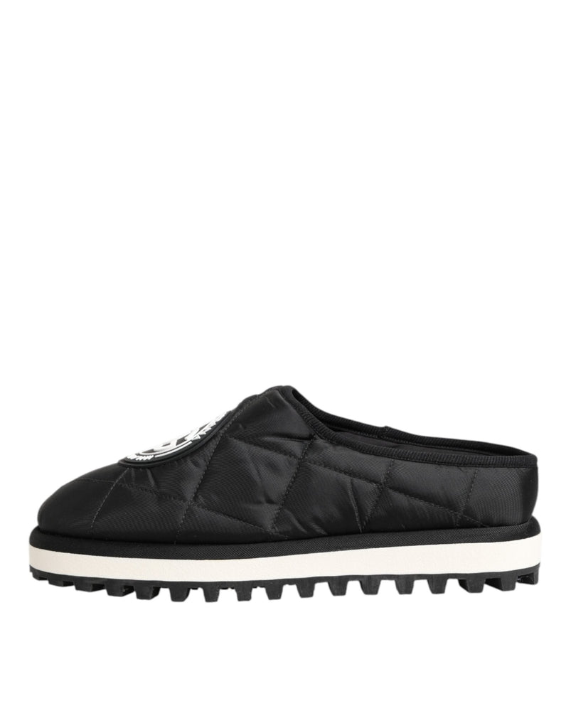 Dolce & Gabbana Black Nylon Low Top Slip On Sneaker Shoes - Beyzy Store - Dolce & Gabbana
