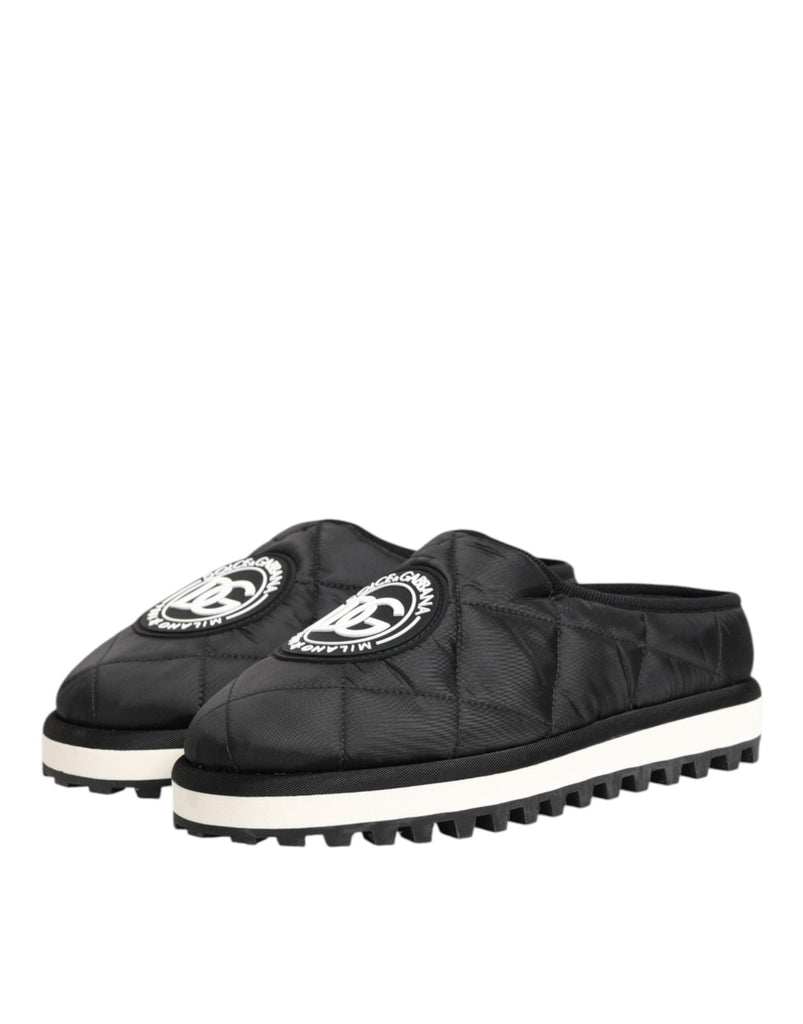Dolce & Gabbana Black Nylon Low Top Slip On Sneaker Shoes - Beyzy Store - Dolce & Gabbana