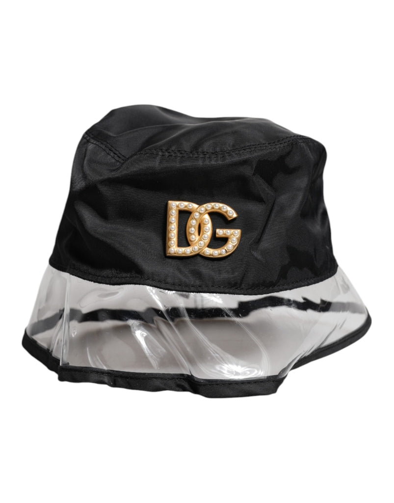 Dolce & Gabbana Black Nylon PVC DG Logo Bucket Hat - Beyzy Store - Dolce & Gabbana