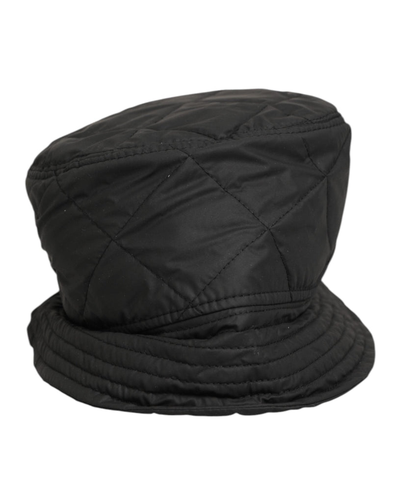 Dolce & Gabbana Black Nylon Quilted Bucket Men Capello Hat - Beyzy Store - Dolce & Gabbana
