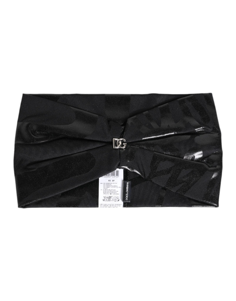 Dolce & Gabbana Black Nylon Stretch DG Logo Head Band Hat - Beyzy Store - Dolce & Gabbana