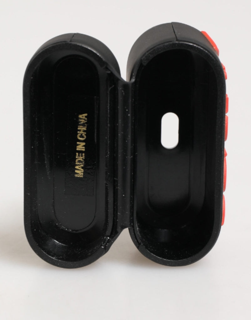 Dolce & Gabbana Black Orange Rubber Logo Embossed Accessory Airpods Case - Beyzy Store - Dolce & Gabbana