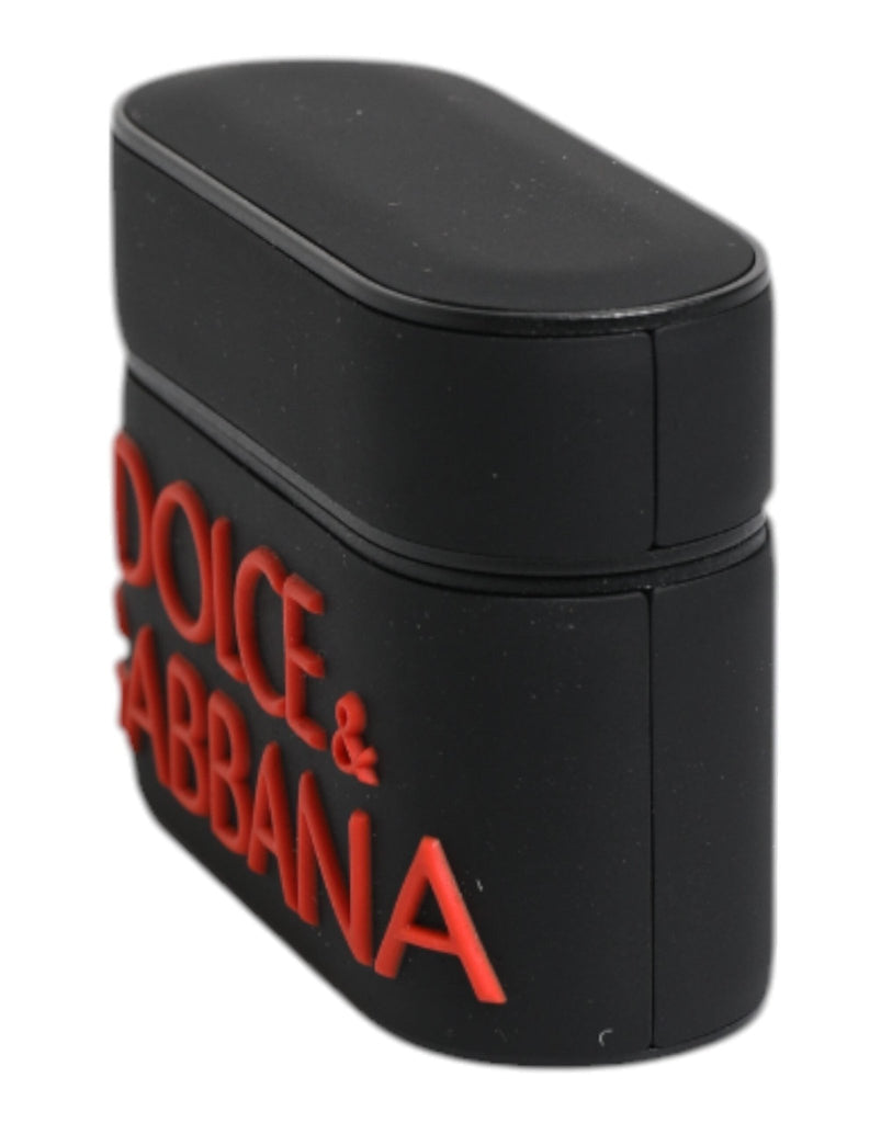 Dolce & Gabbana Black Orange Silicone Embossed Logo Airpods Case - Beyzy Store - Dolce & Gabbana