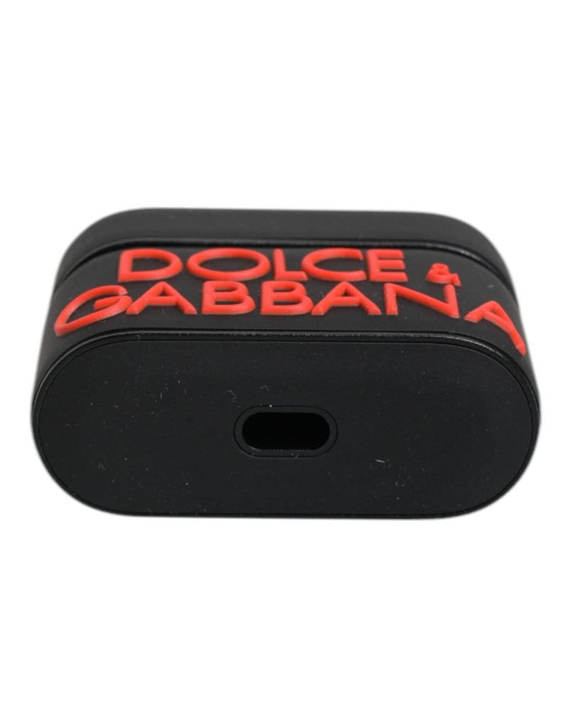 Dolce & Gabbana Black Orange Silicone Embossed Logo Airpods Case - Beyzy Store - Dolce & Gabbana