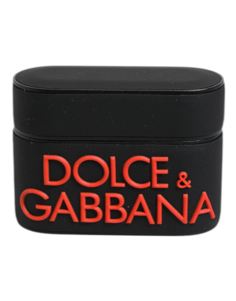 Dolce & Gabbana Black Orange Silicone Embossed Logo Airpods Case - Beyzy Store - Dolce & Gabbana