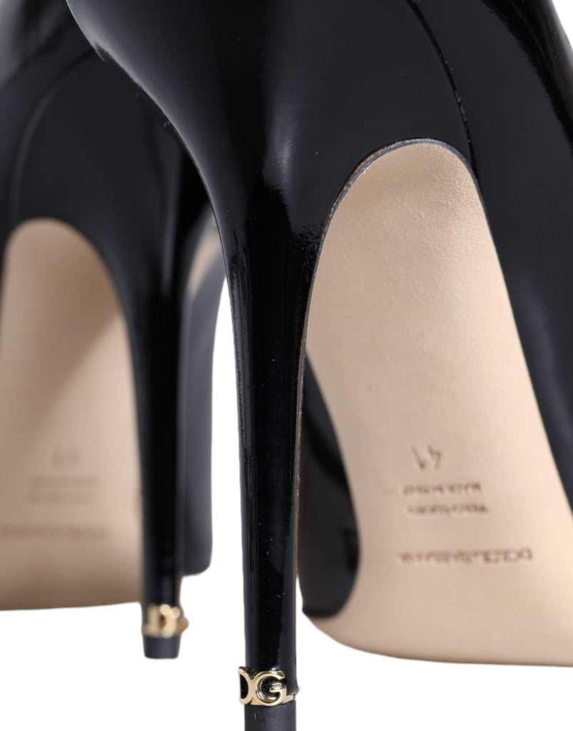 Dolce & Gabbana Black Patent Leather Bellucci Pumps Heels Shoes - Beyzy Store - Dolce & Gabbana