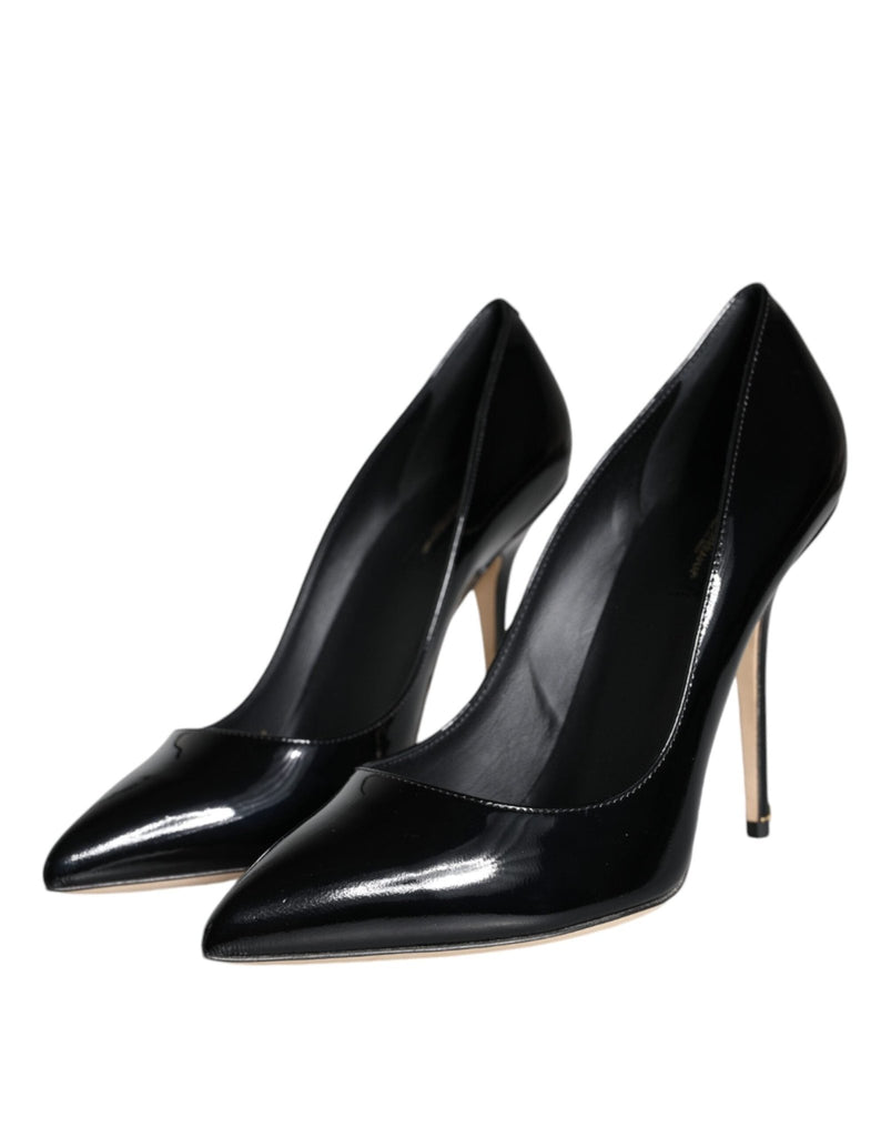 Dolce & Gabbana Black Patent Leather Bellucci Pumps Heels Shoes - Beyzy Store - Dolce & Gabbana