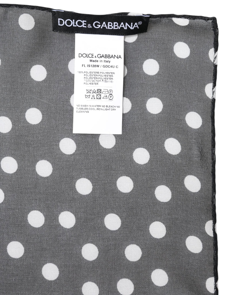 Dolce & Gabbana Black Polka Dots Polyester Wrap Shawl Scarf - Beyzy Store - Dolce & Gabbana