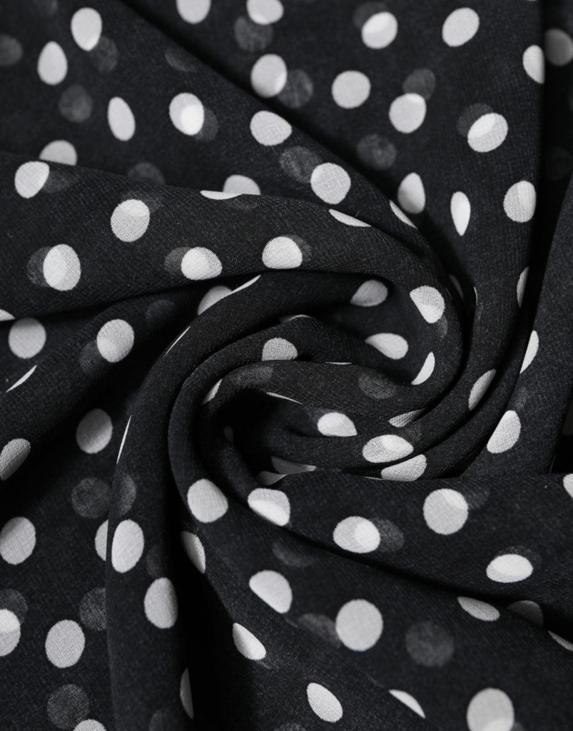 Dolce & Gabbana Black Polka Dots Polyester Wrap Shawl Scarf - Beyzy Store - Dolce & Gabbana