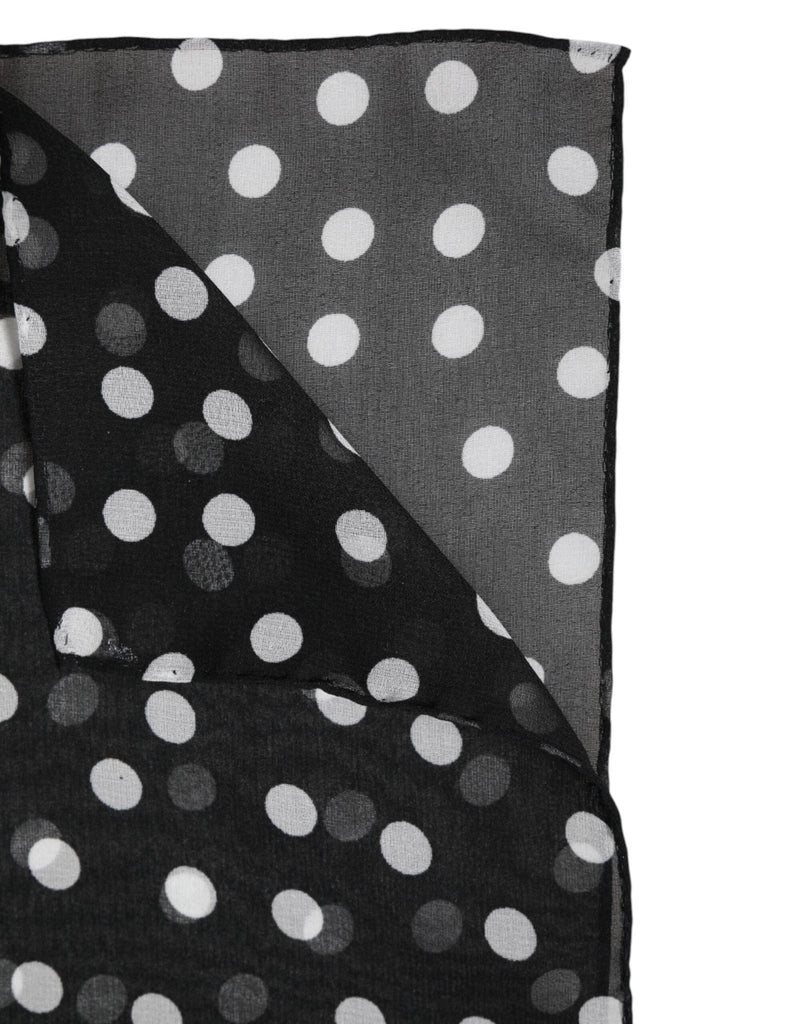 Dolce & Gabbana Black Polka Dots Polyester Wrap Shawl Scarf - Beyzy Store - Dolce & Gabbana