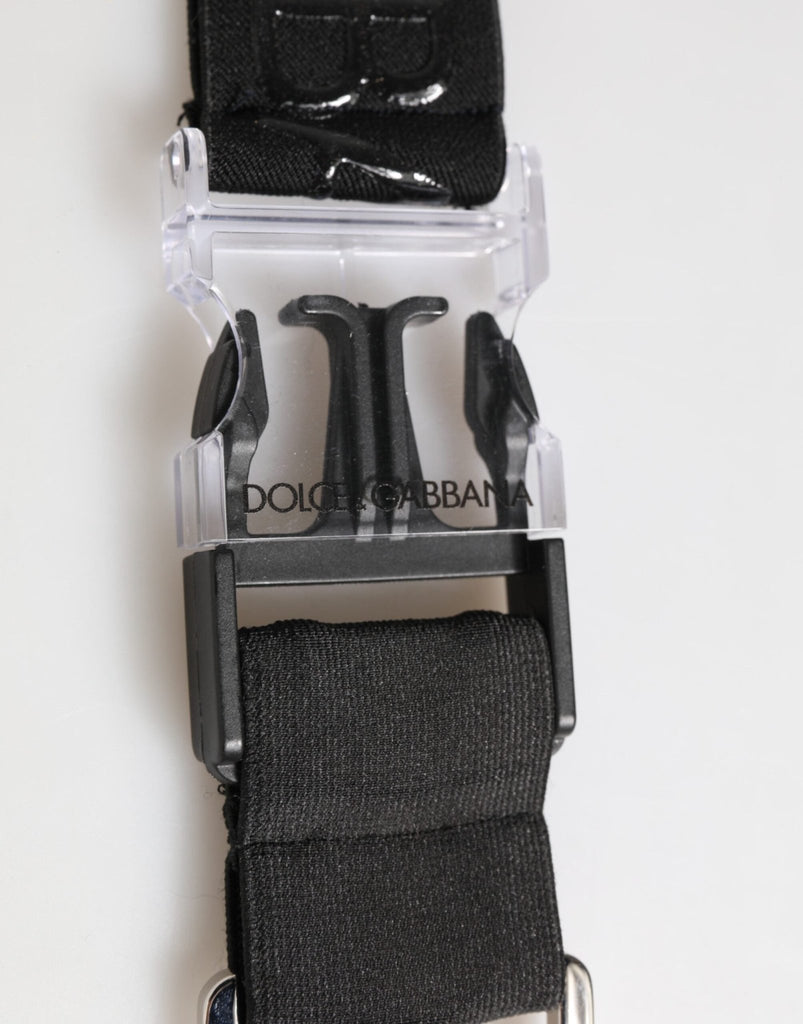 Dolce & Gabbana Black Polyester Stretch Rubberised DG Logo Men Keychain - Beyzy Store - Dolce & Gabbana